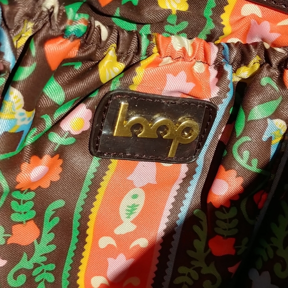 Loop Brown Leather Multi Floral Accent Hobo Bag - Picture 3 of 10